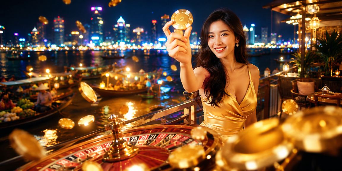 Bàn roulette casino tại bãi biển TP.HCM với người chơi tham gia cược trực tiếp
