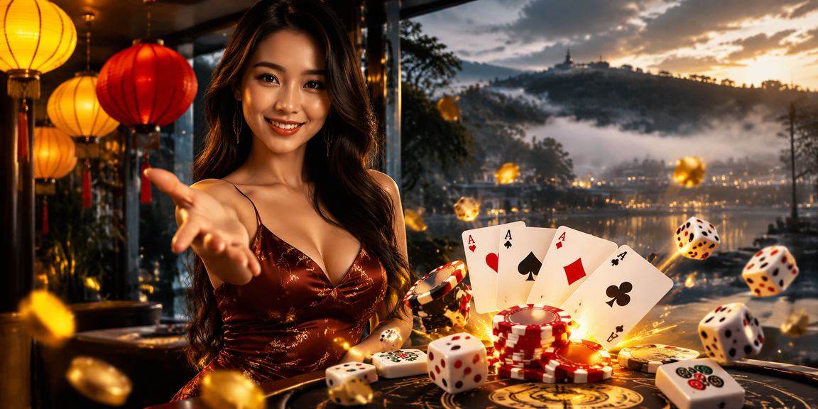 Người chơi thưởng thức trò chơi bài trong không khí lễ hội đèn lồng Hội An
