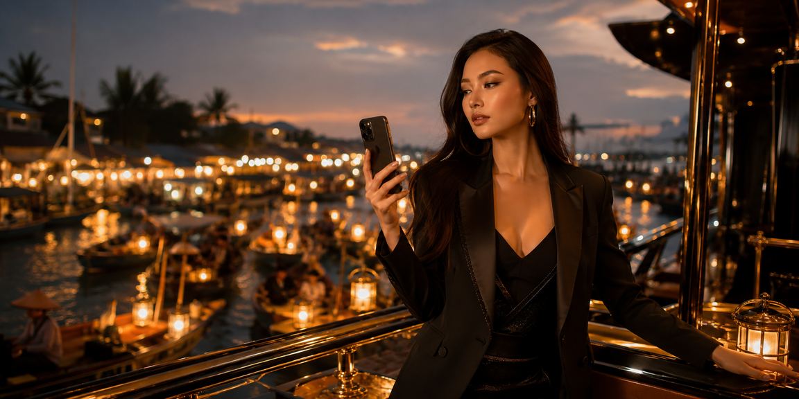 Người chơi truy cập casino di động trên bãi biển Mũi Né